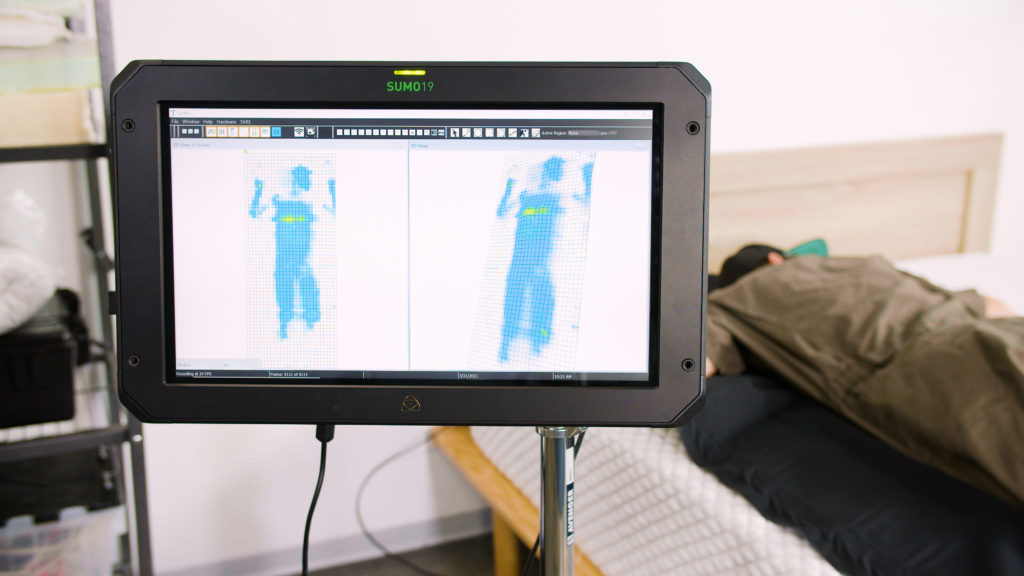 Memory Foam vs. Hybrid Mattresses Leesa Hybrid Mattress pressure test