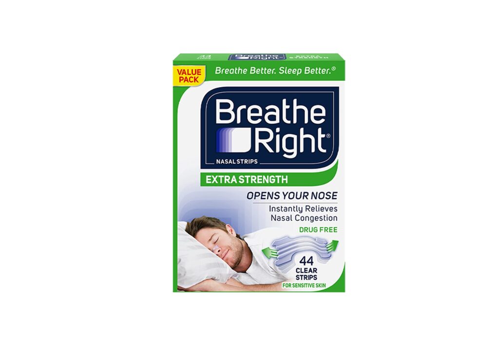 Best Nasal Strips for Snoring product image of the Breathe Right Extra Strength Clear Nasal Strips