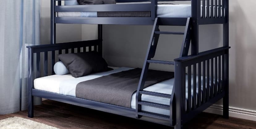 Product page photo of the Max & Lily Twin-Over-Full Bunk Bed
