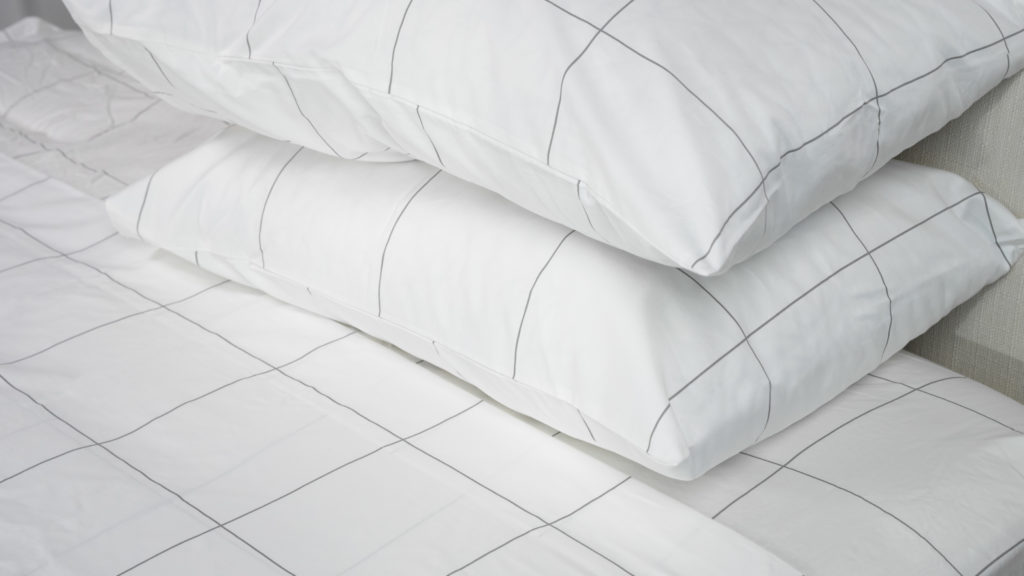Brooklinen Sheets Review A picture of the Brooklinen Luxe Core Sheet Set in Sleep Foundation's test lab.